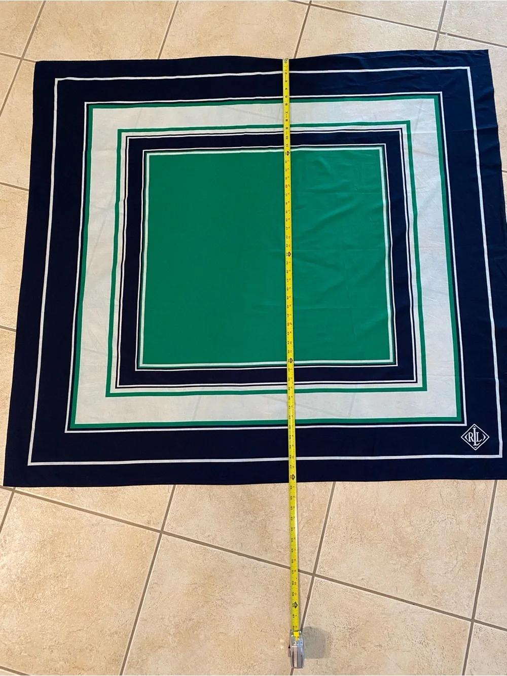 Lauren Ralph Lauren Green Navy and White Swim Sarong